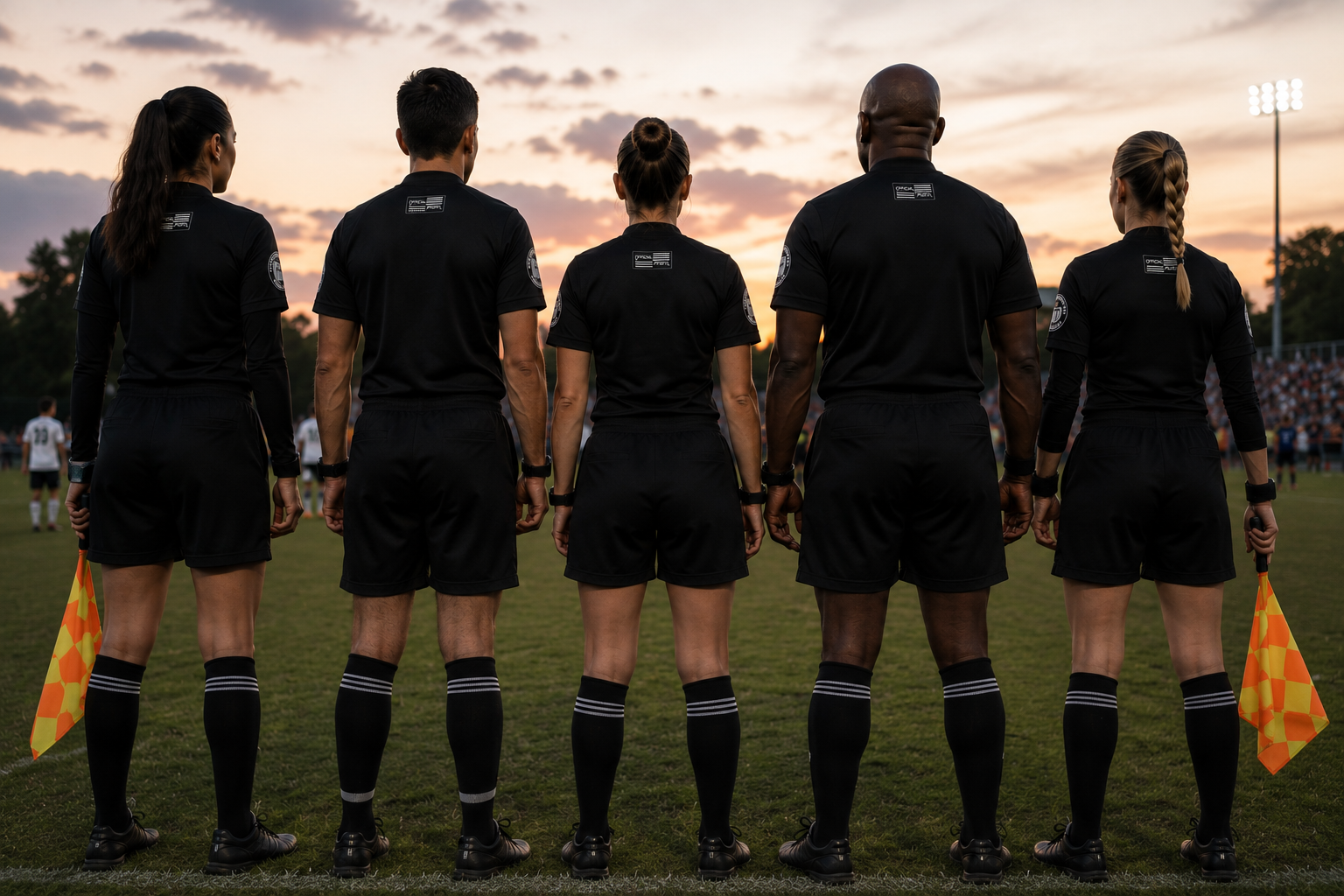 Soccer referee on the field