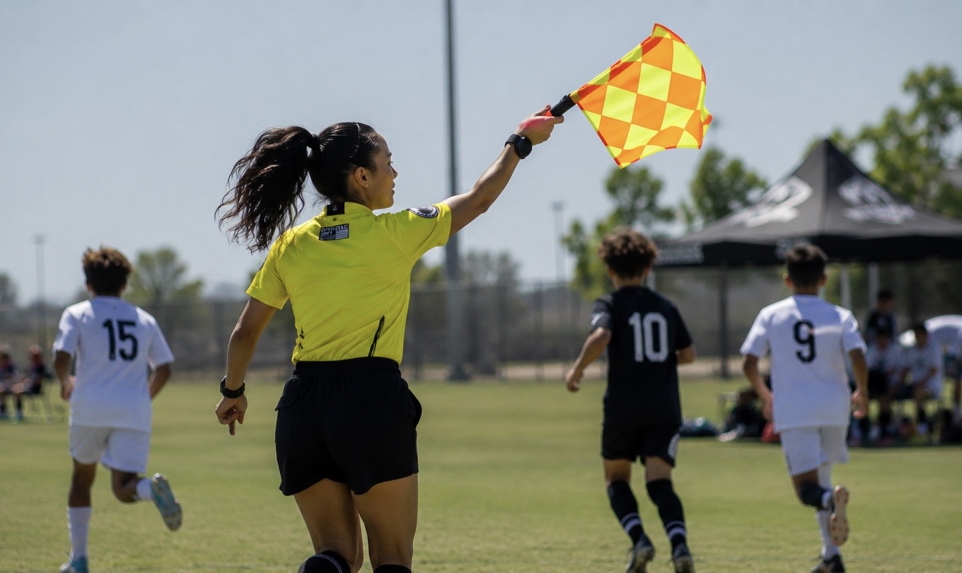 Soccer referee on a field